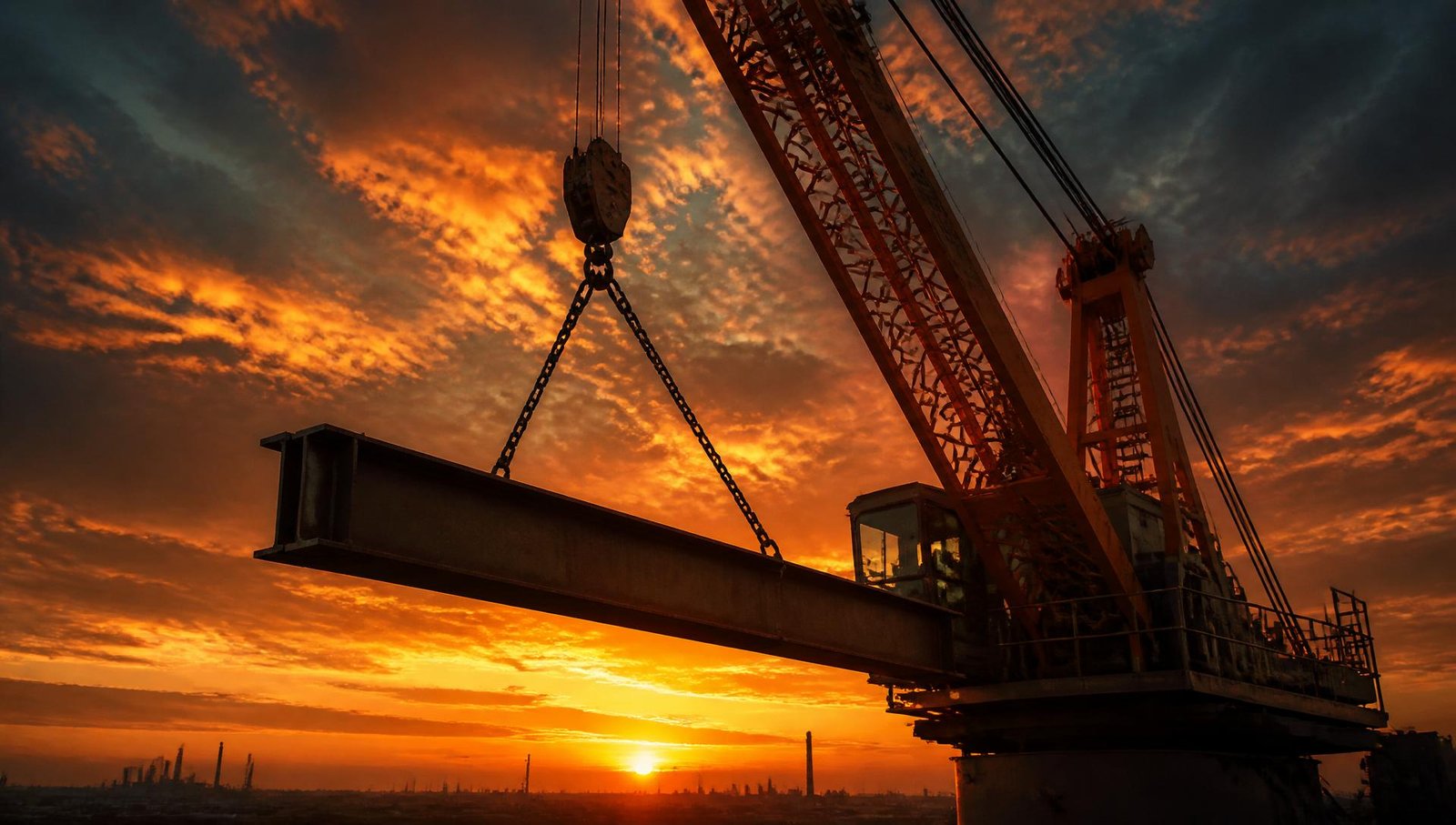 Guindaste industrial TitanLift em operação de alta escala